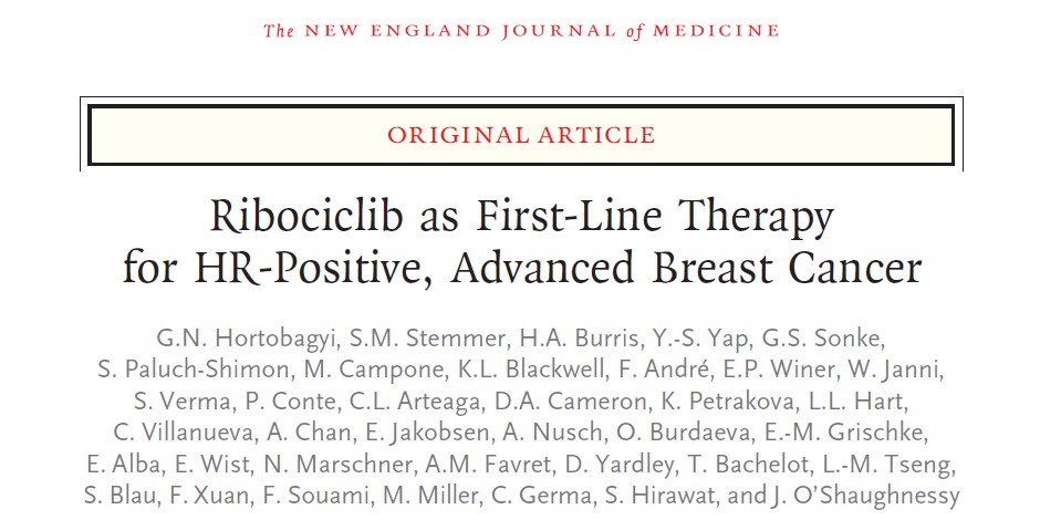 HR陽性・HER2陰性の進行乳がん CDK4/6阻害薬リボシクリブ　フェマーラとの併用で病態進行リスク低下 NEJM
