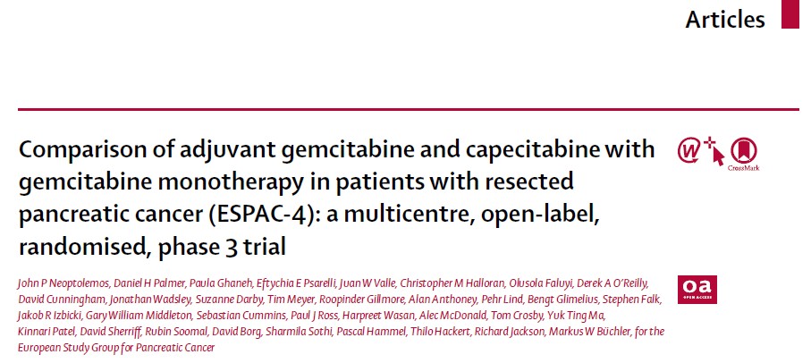 膵がん　術後補助化学療法として ゲムシタビンにカペシタビン追加で死亡リスクが18％減Lancet Oncol