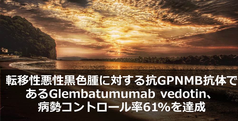 転移性悪性黒色腫に対する抗GPNMB抗体であるGlembatumumab vedotin、病勢コントロール率61%を達成